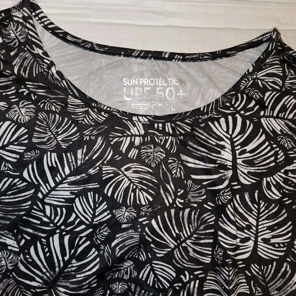 32°COOL Sun Protection UPF50 Performance Top Women XXL Outdoor Pockets Palm Leaf